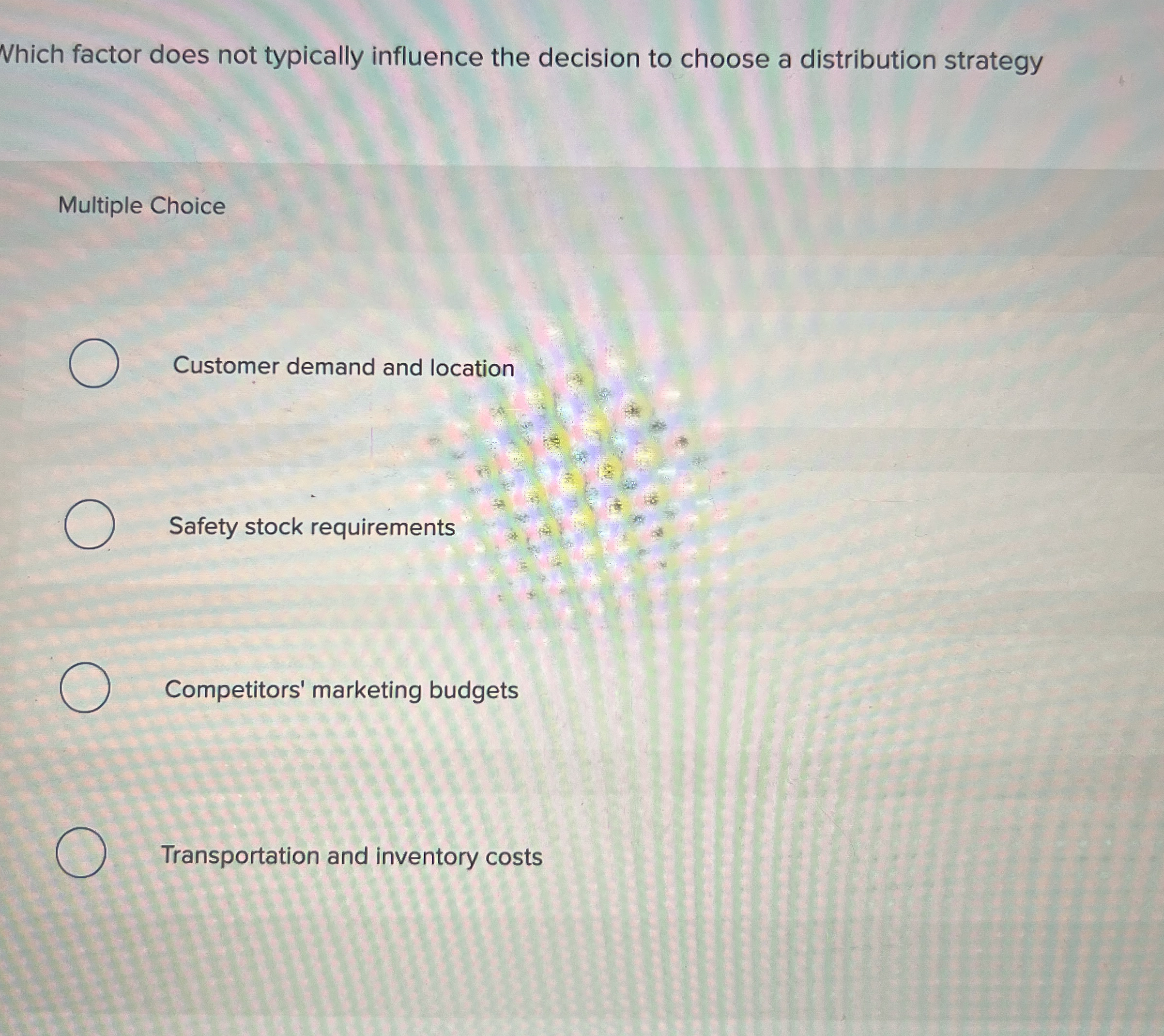 Which factor does not typically influence the