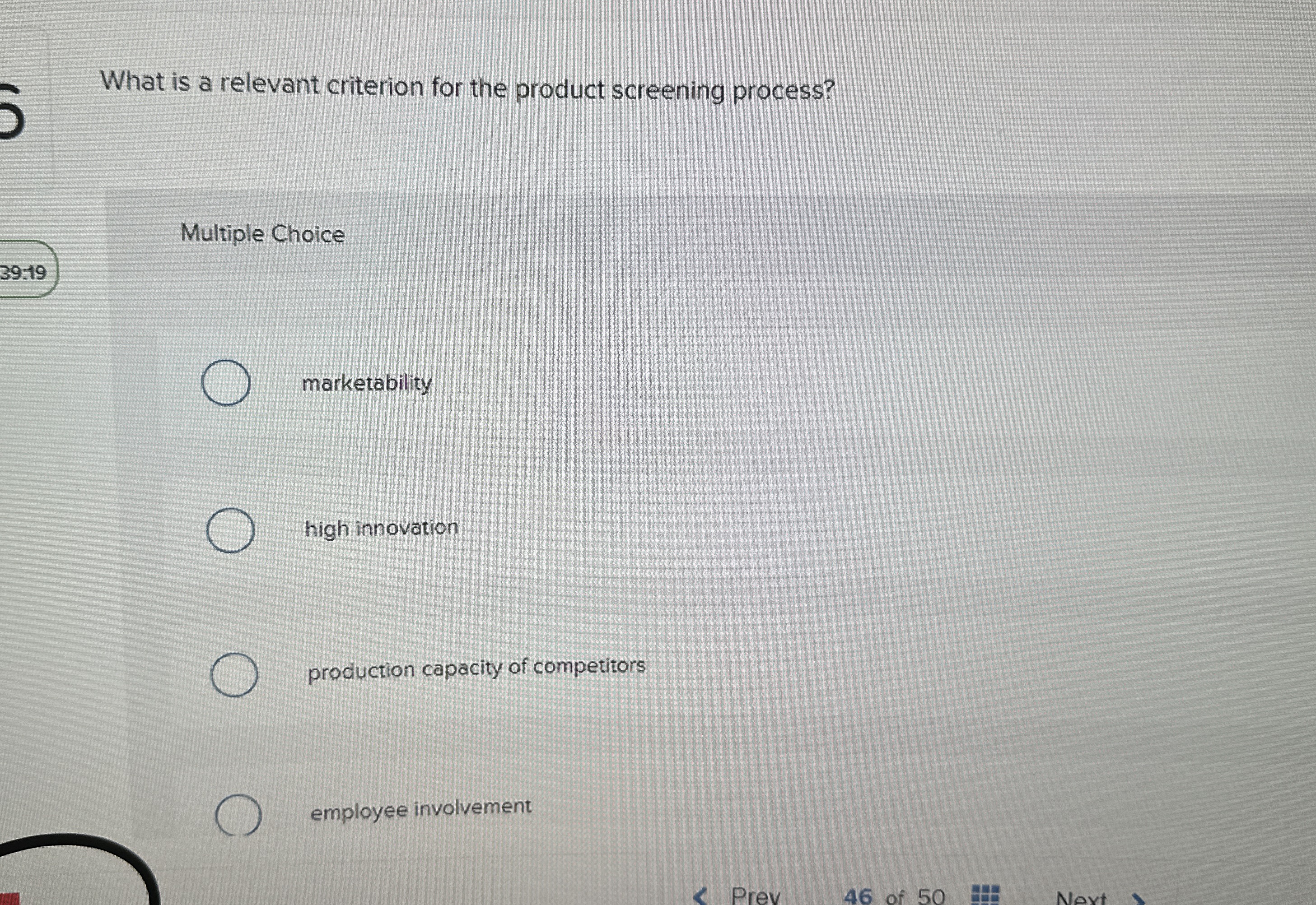 What is a relevant criterion for the product