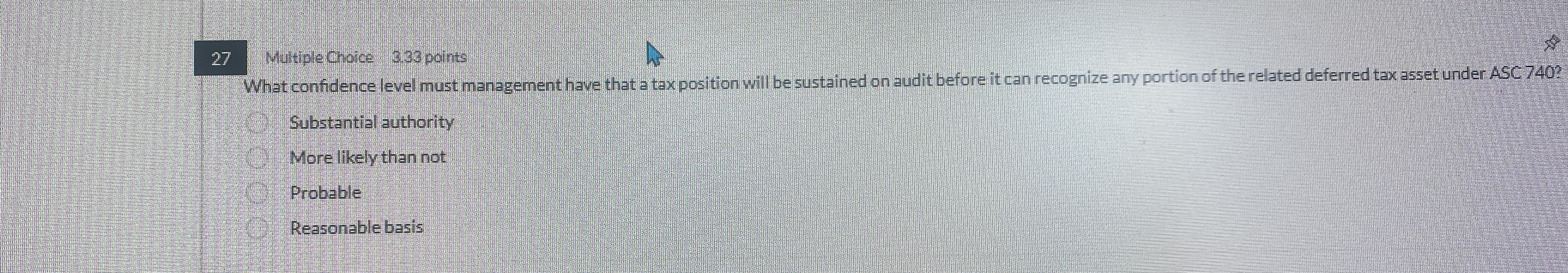 2 7 . Multiple Choice 3 3 3 points What