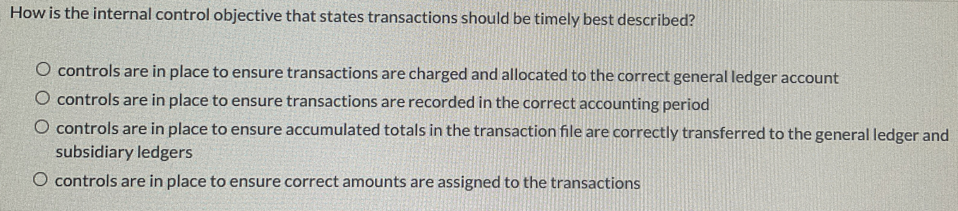 How is the internal control objective that states