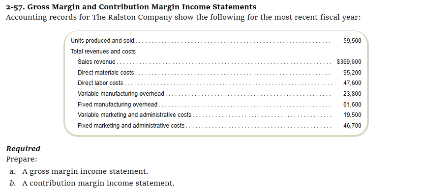 Prepare : A) A gross margin income statement; B)