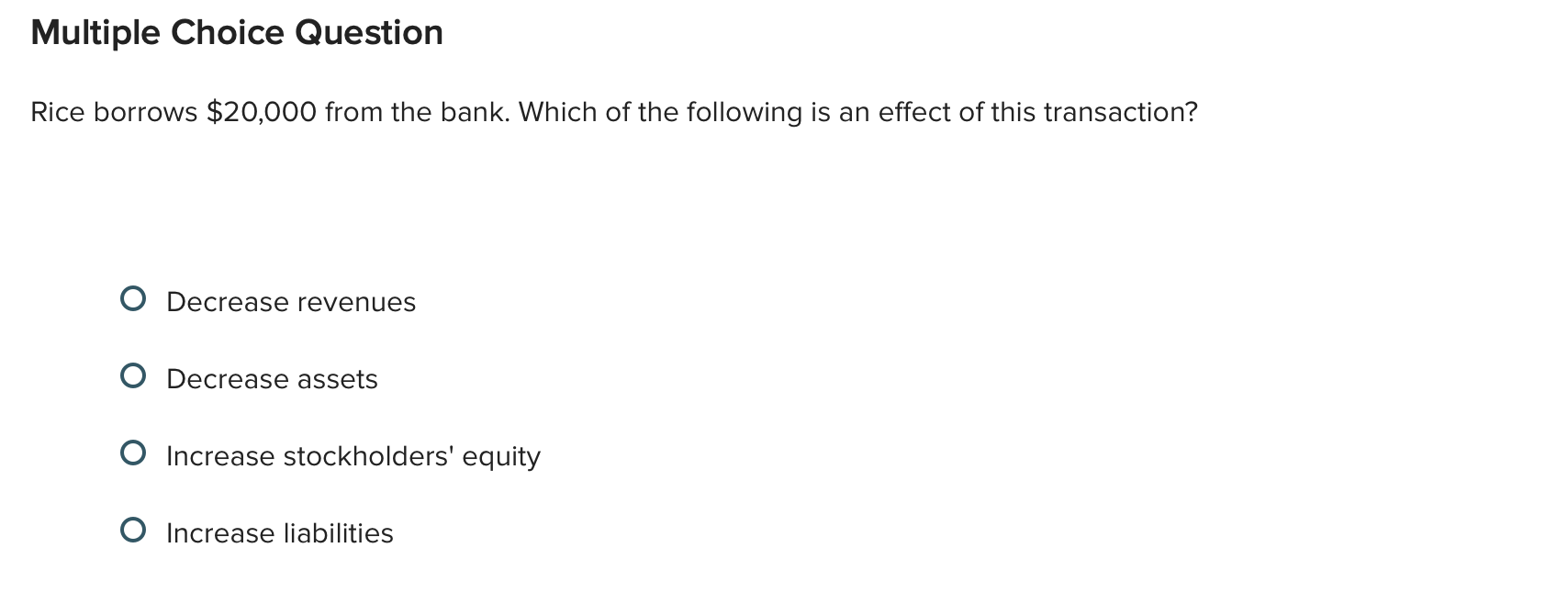 answer this Multiple Choice Question Rice borrows
