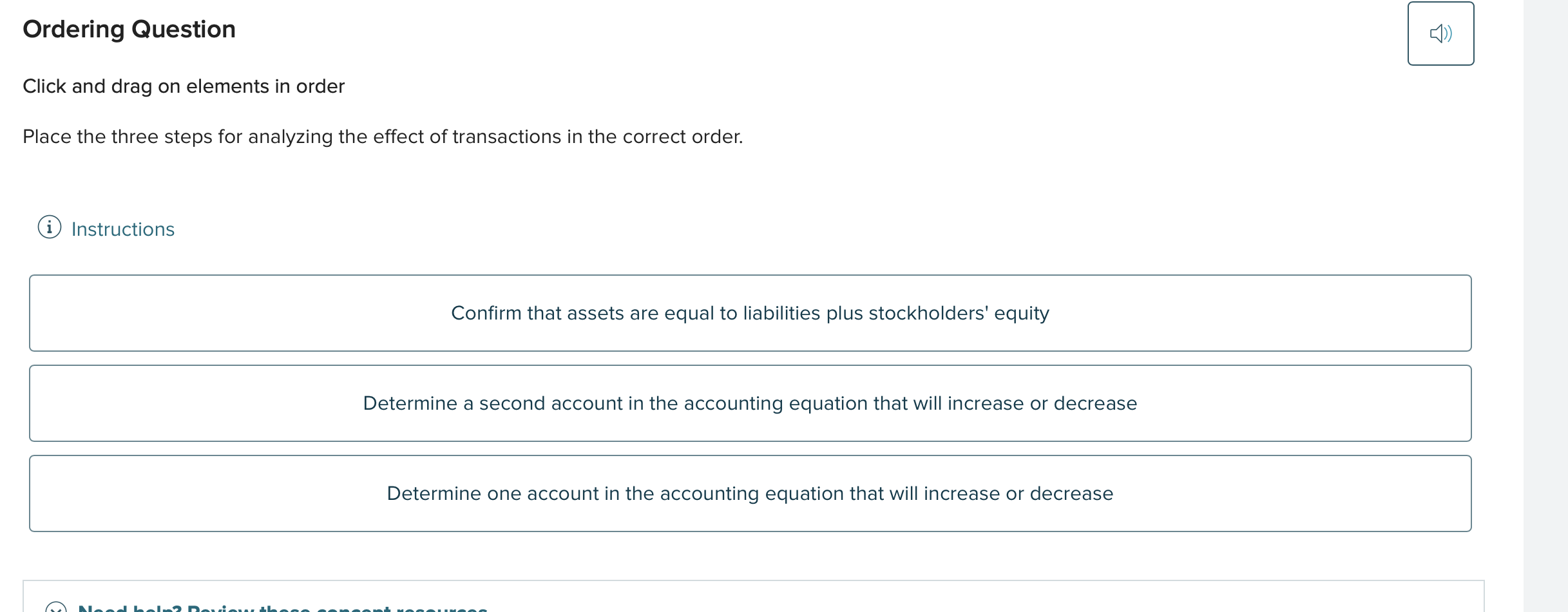 answer this Ordering Question Click and drag on