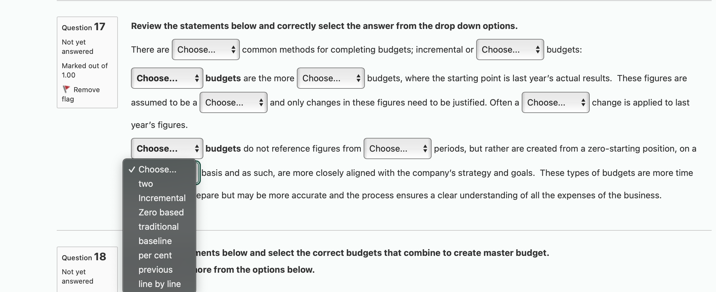 Question 17 Review the statements below and