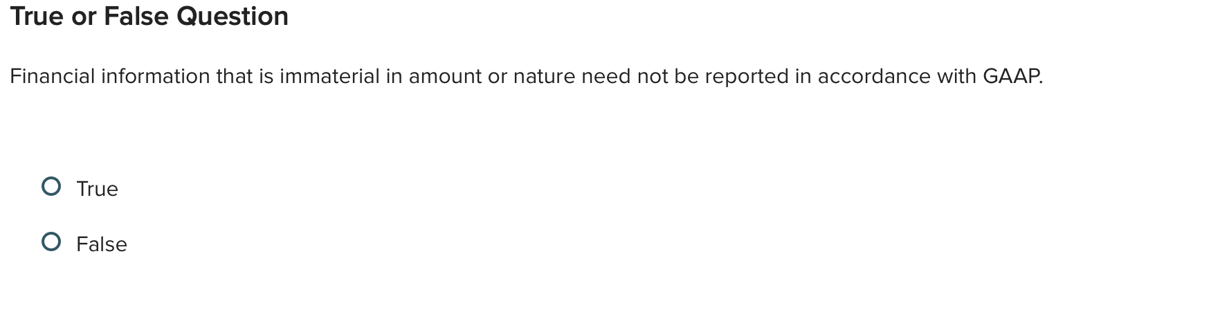 answer this True or False Question Financial