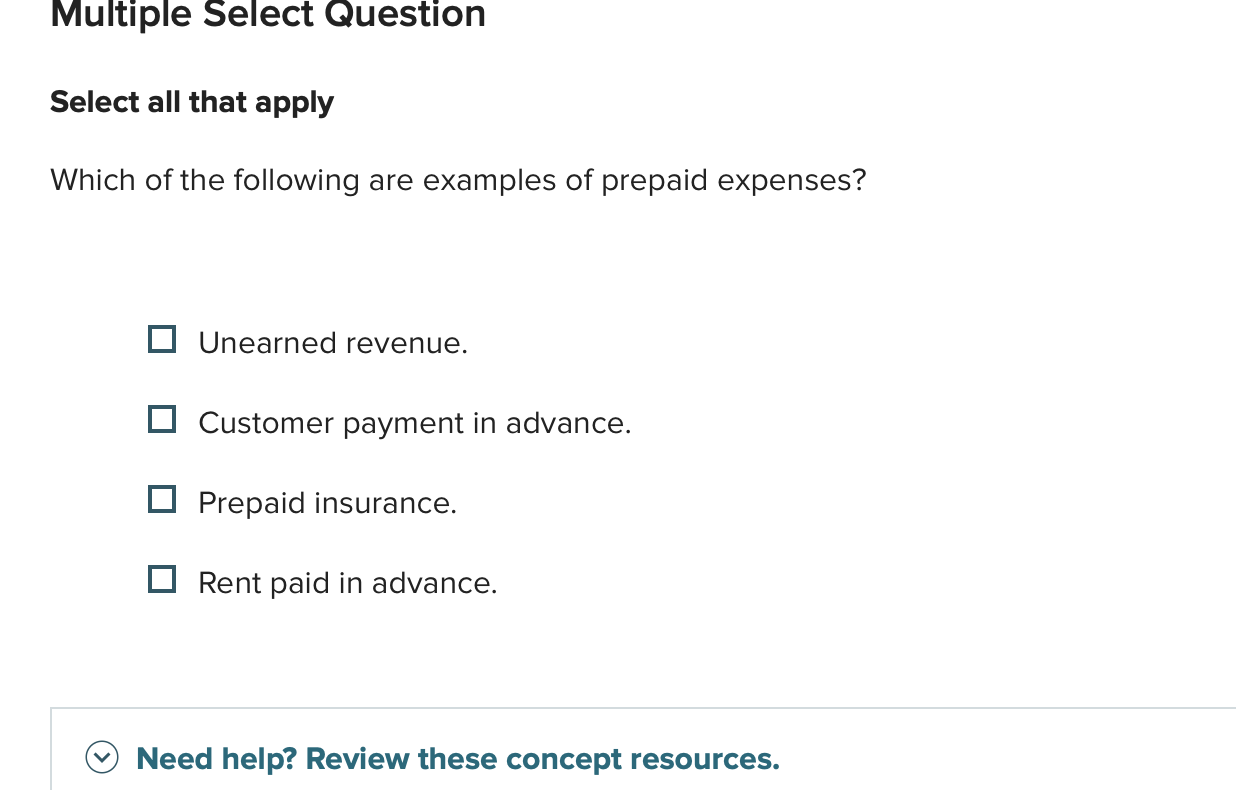 answer this Multiple Select Question Select all
