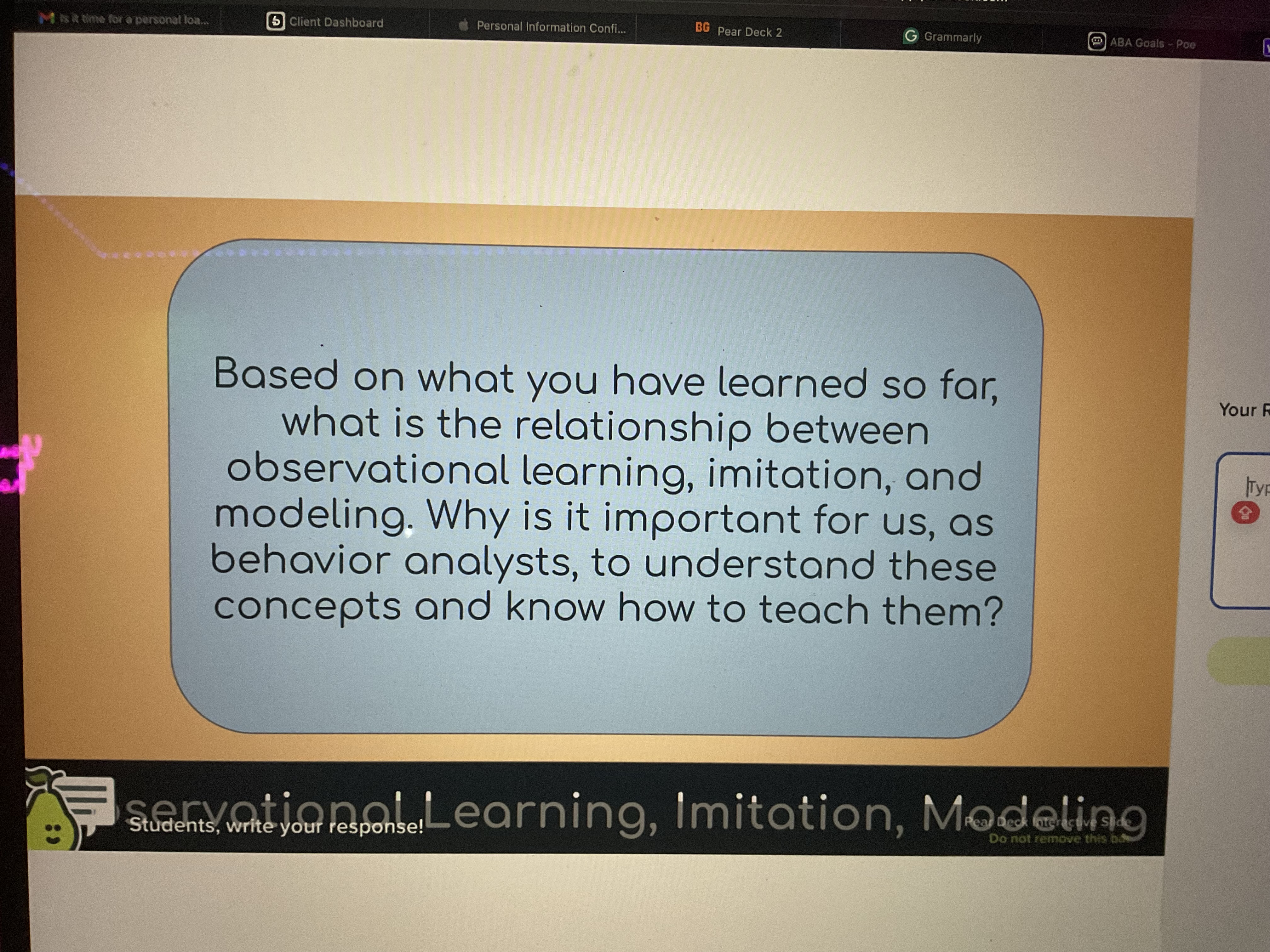 Answer this for a personal loan, 6 client