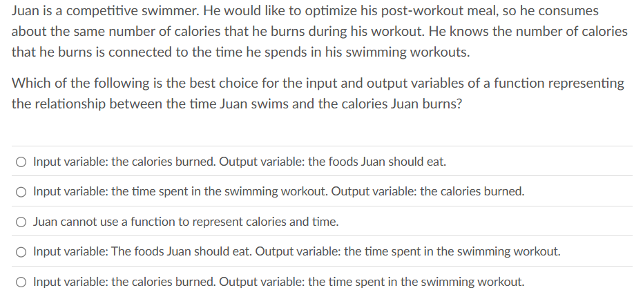 WHAT IS THE ANSWER Juan is a competitive swimmer.