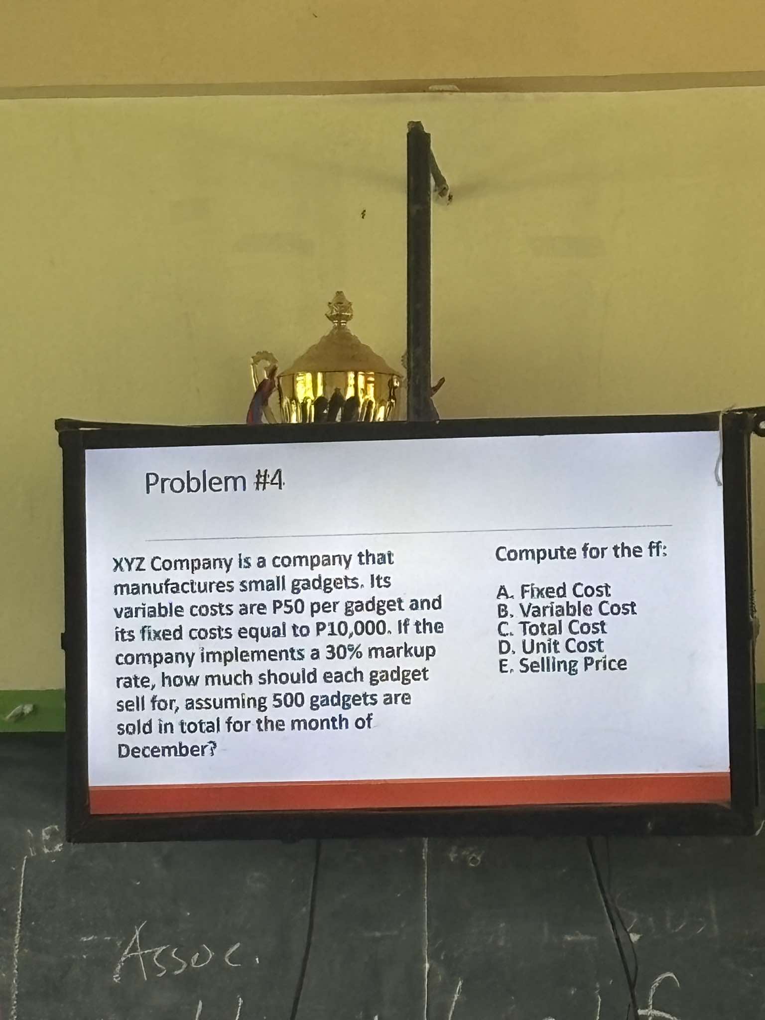 Derived the formula Total Cost= Fixed cost+