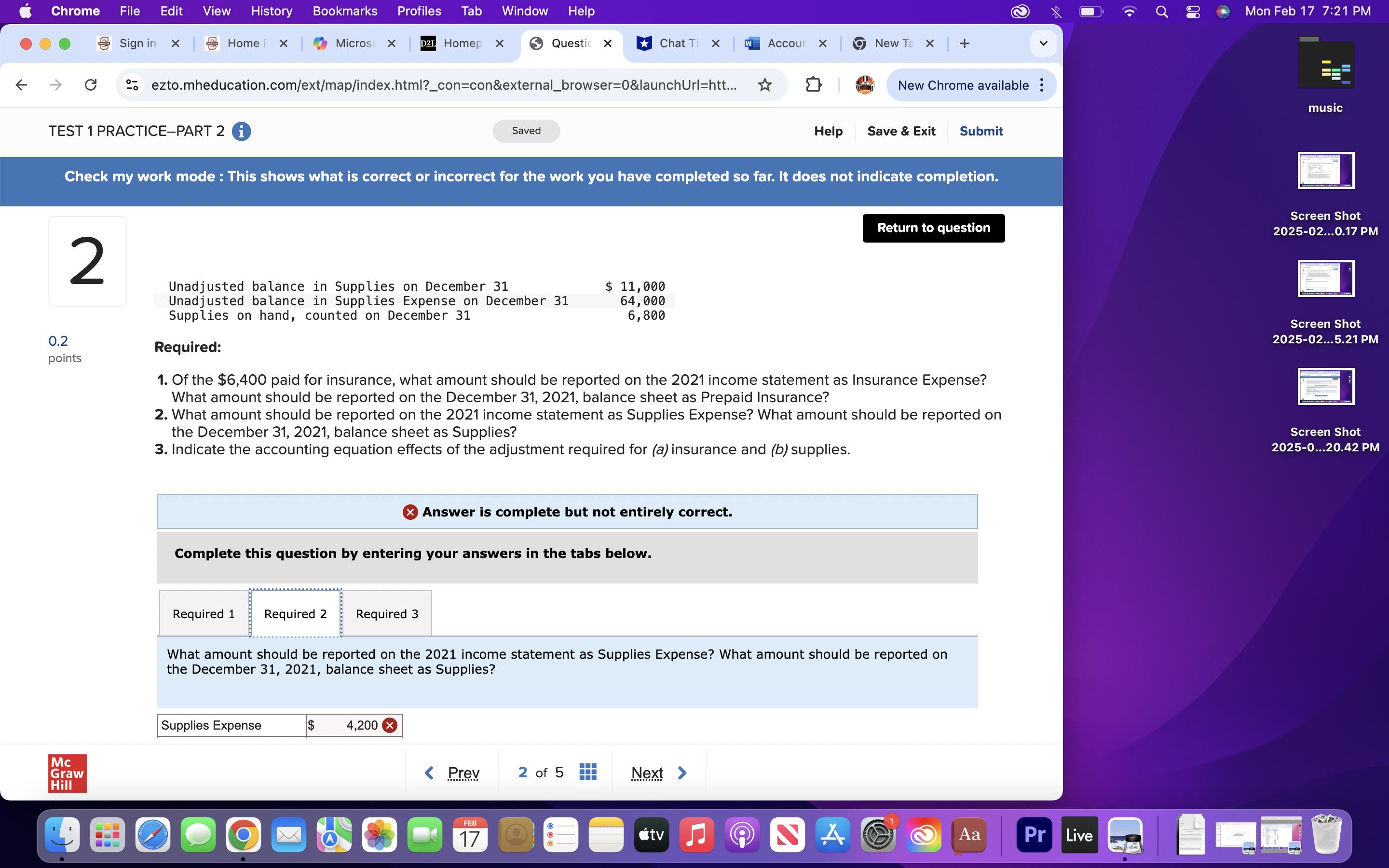what is the answer for supplies expense Chrome