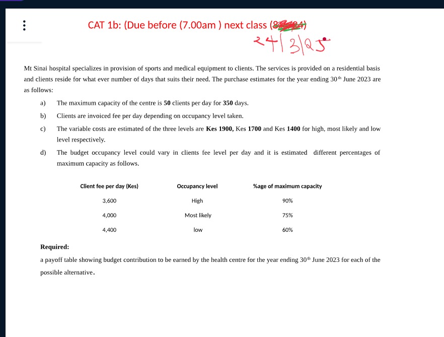 HELP ME ANSWER THIS QUESTION * * * CAT 1b: (Due