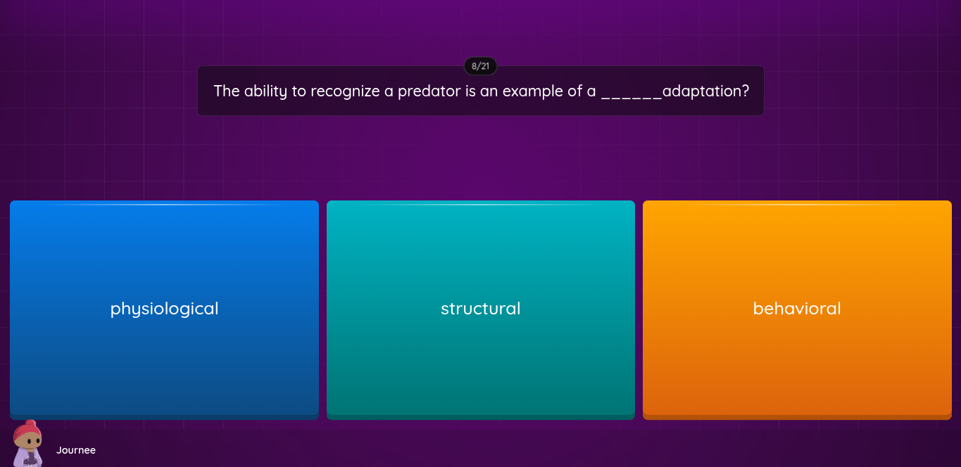 answe The ability to recognize a predator is an
