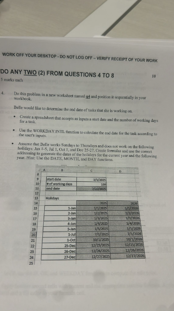 give me straightforward answer WORK OFF YOUR