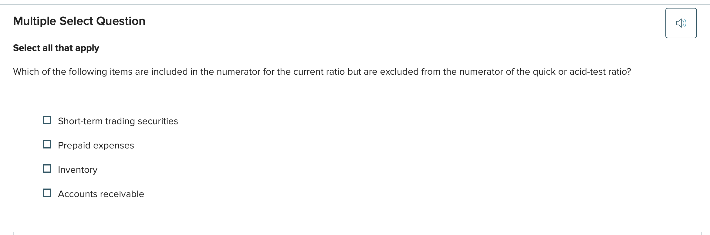 answer this Multiple Select Question Select all