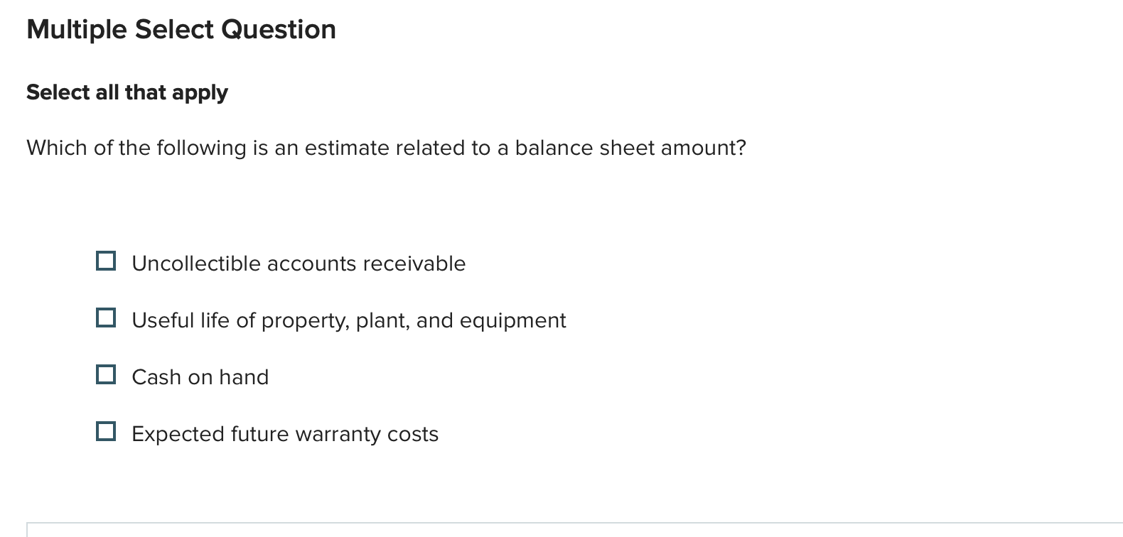 answer this Multiple Select Question Select all
