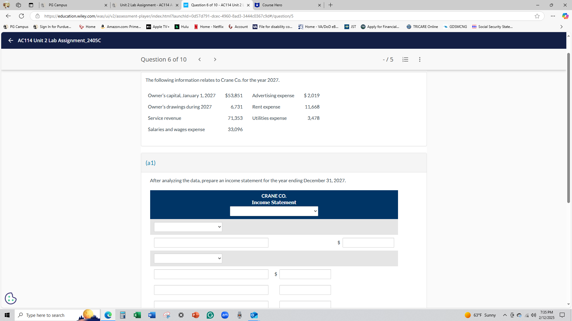 PG Campus x | Unit 2 Lab Assignment - AC114 A X