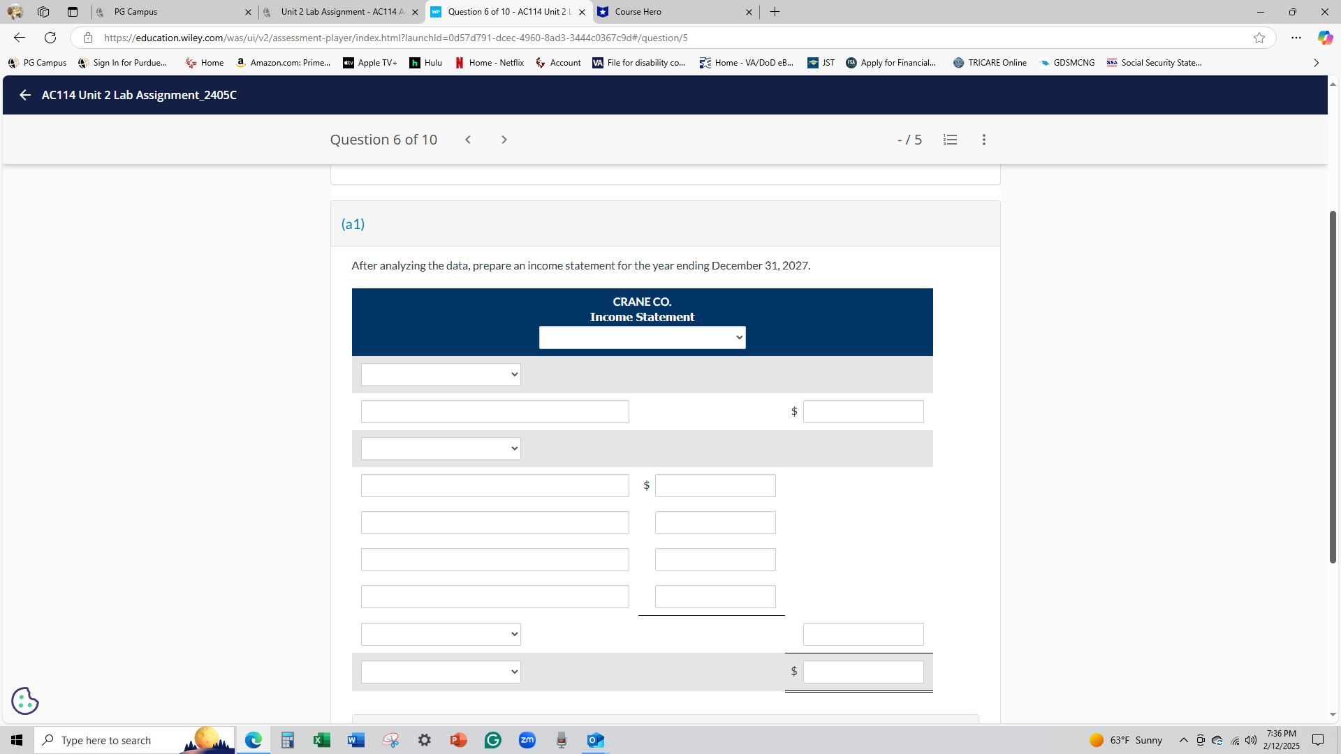 PG Campus x | Unit 2 Lab Assignment - AC114 A X