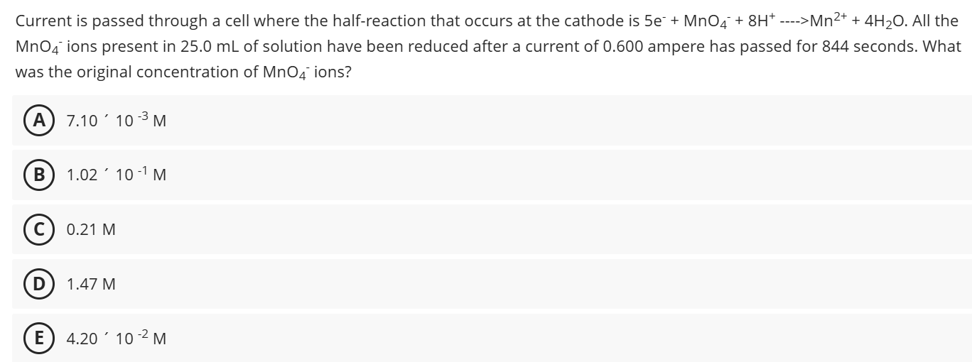 answer this Current is passed through a cell