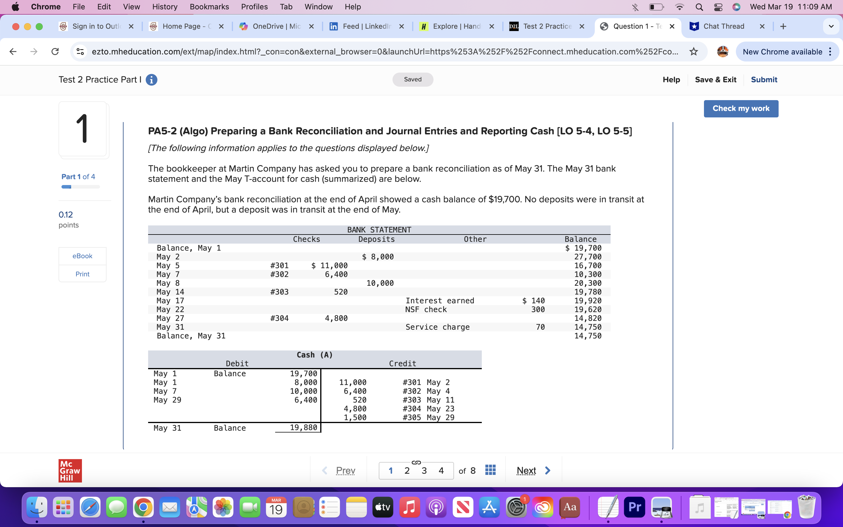 prepare a bank reconciliation for may Chrome File