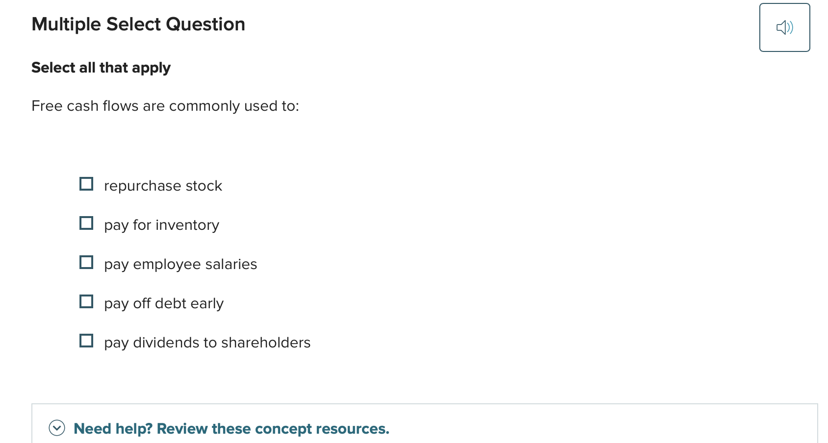 answer this Multiple Select Question [) ) Select