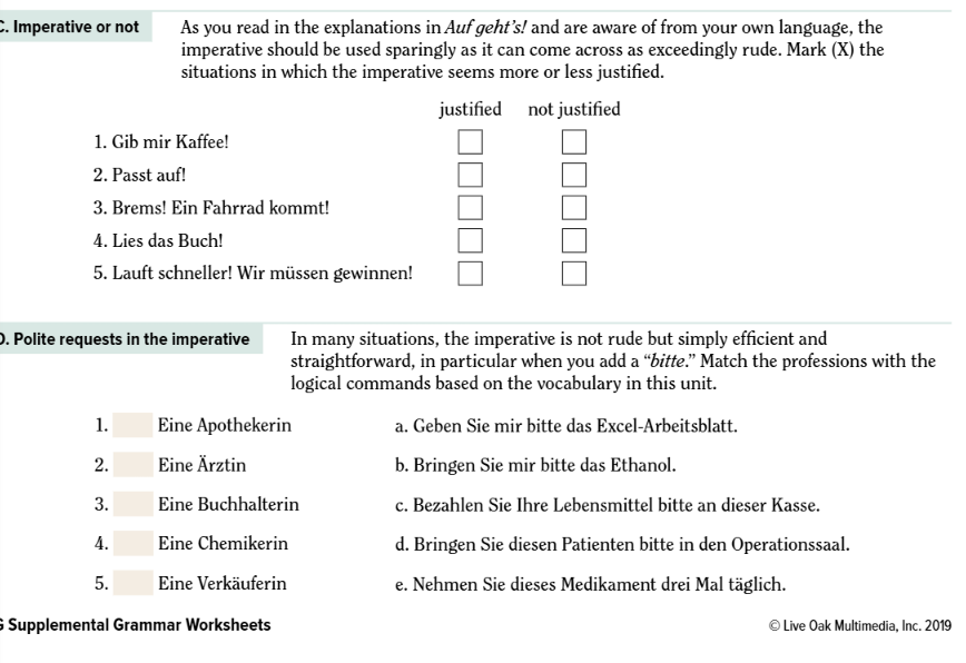 answer this . Imperative or not As you read in