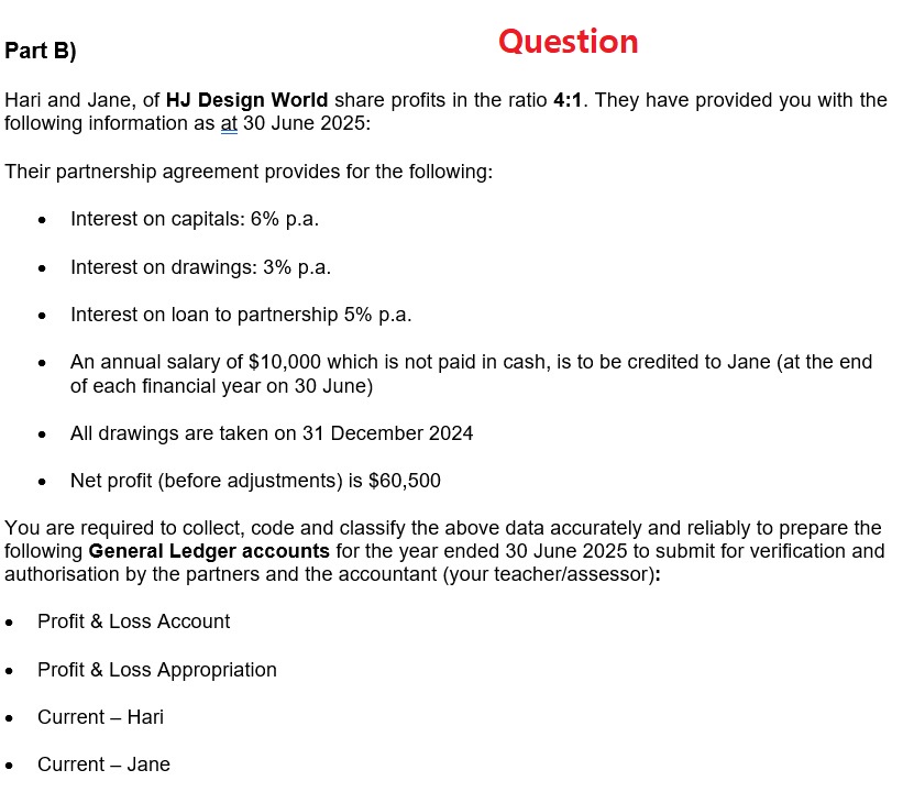 : Question HJ Design World Income Statement for