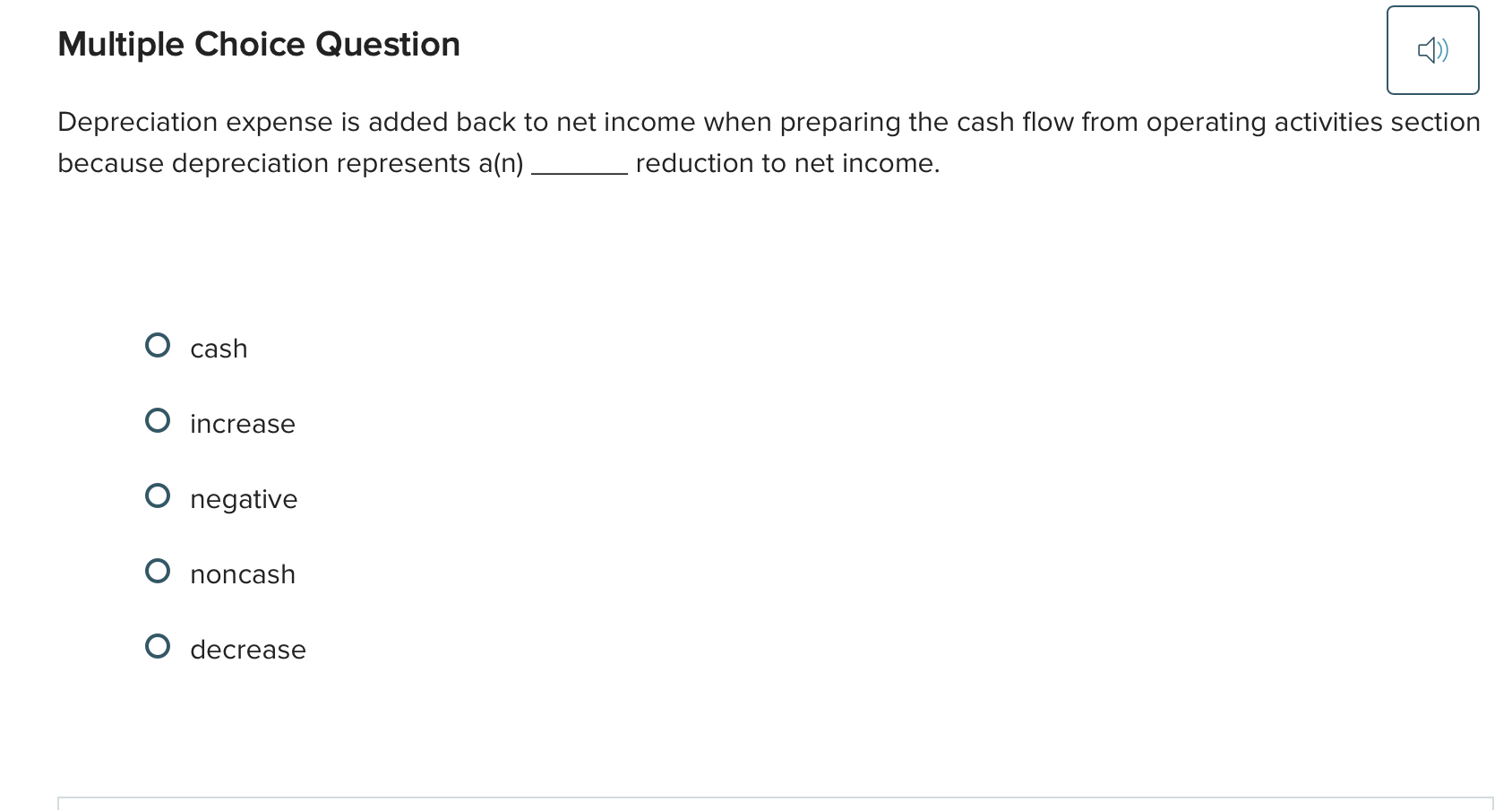 answer this Multiple Choice Question Depreciation
