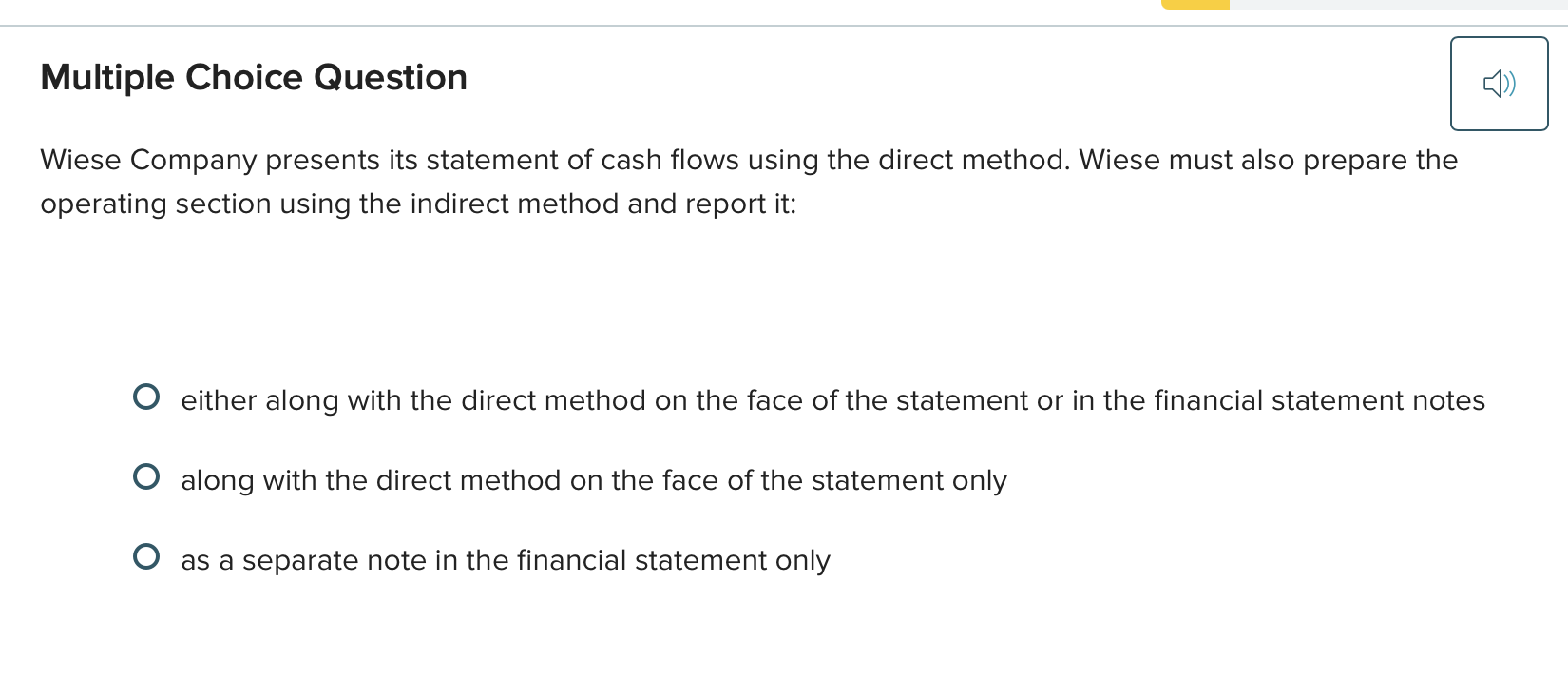 answer this Multiple Choice Question cp) Wiese