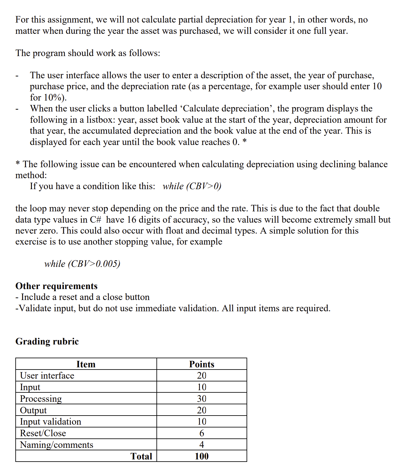 For this assignment, we will not calculate