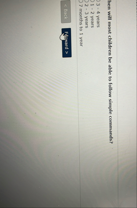 hen will most children be able to follow simple