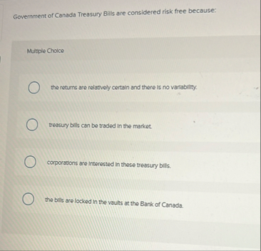Government of Canada Treasury Bills are