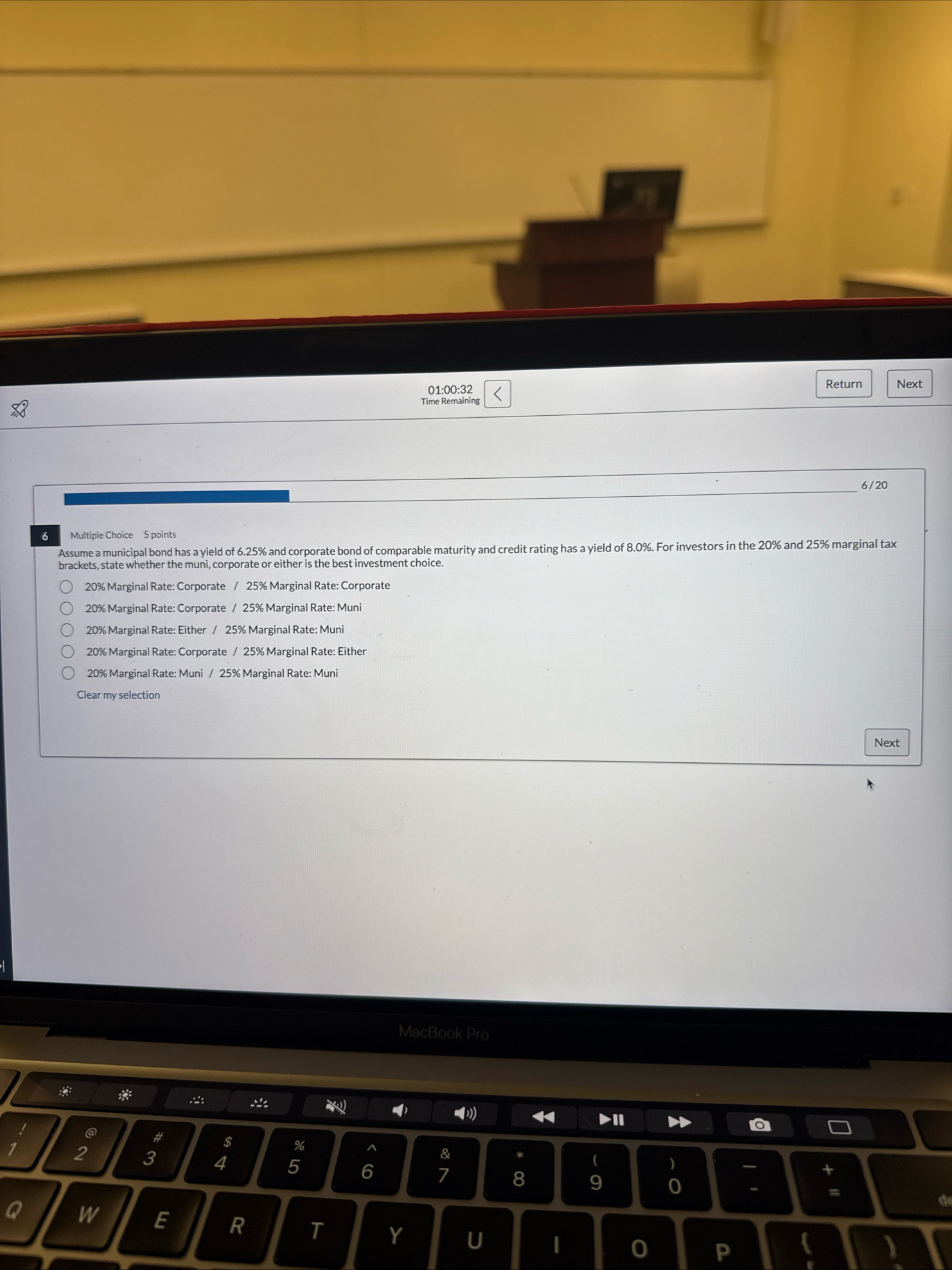 0 1 : 0 0 : 3 2 Time Remaining 6 Multiple Choice