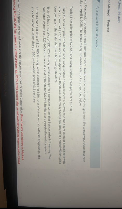 Attempt History nt Attempt in Progress Your