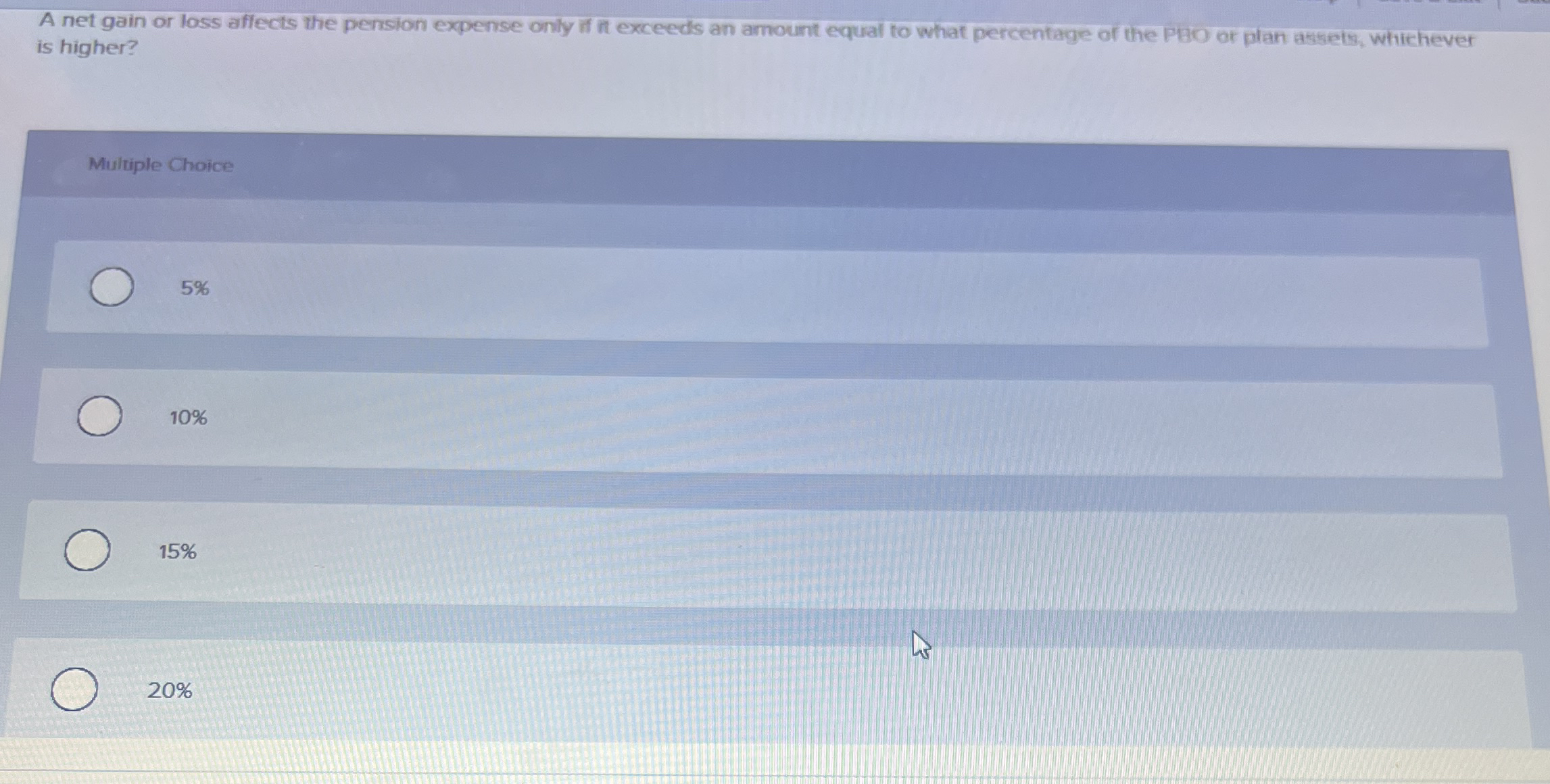 A net gain or loss affects the pension expense