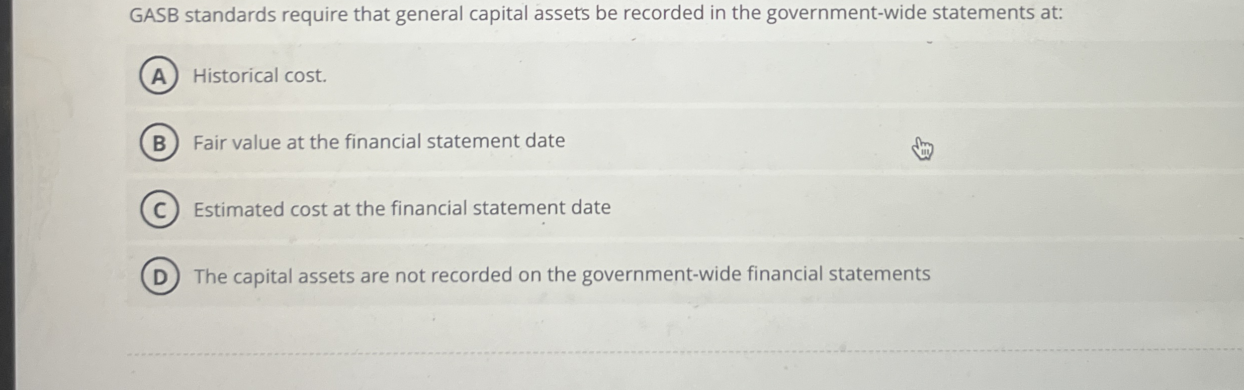 GASB standards require that general capital
