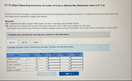 E 7 - 1 3 ( Algo ) Reporting Inventory at Lower