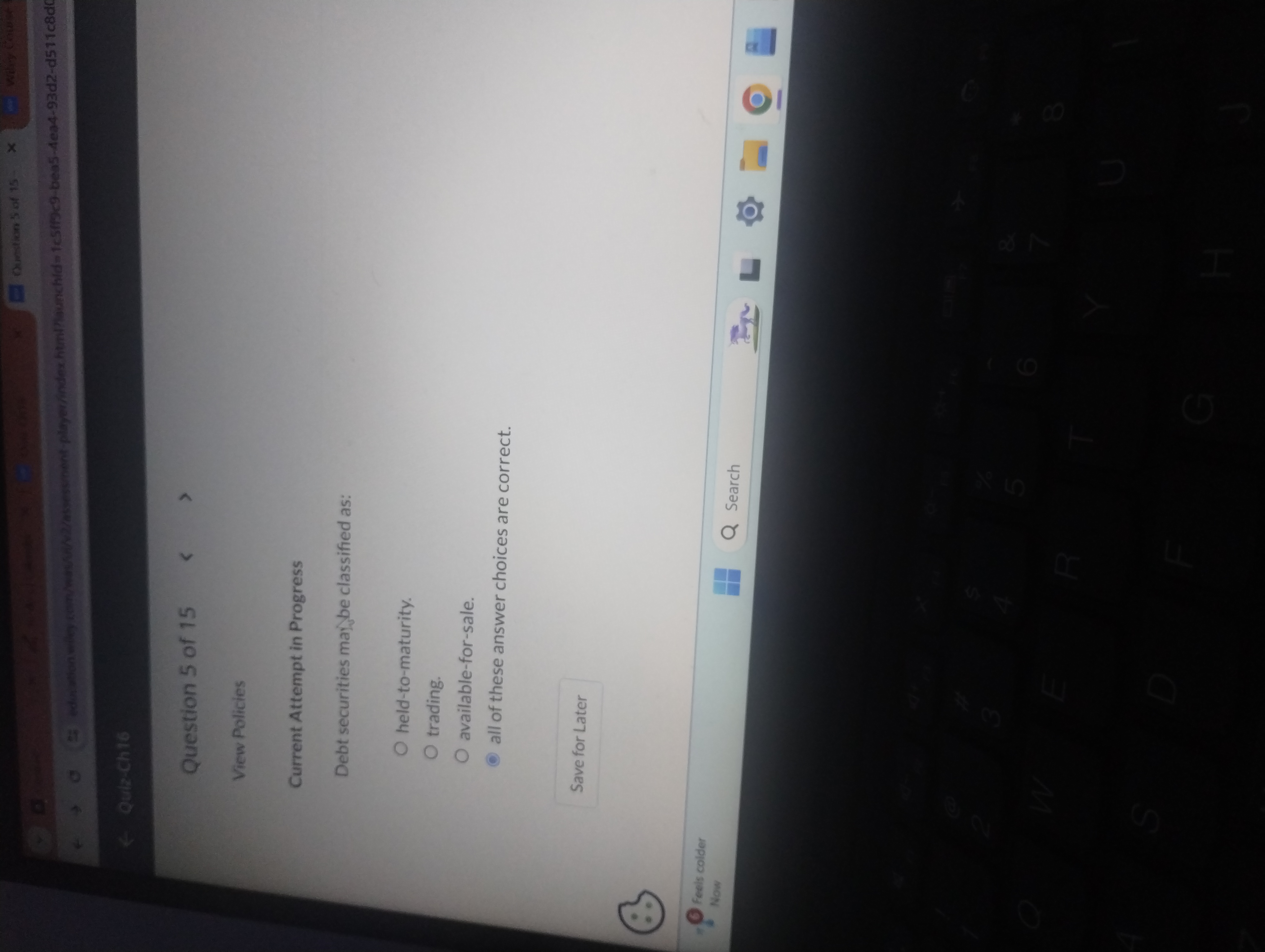 Question 5 of 1 5 View Policies Current Attempt