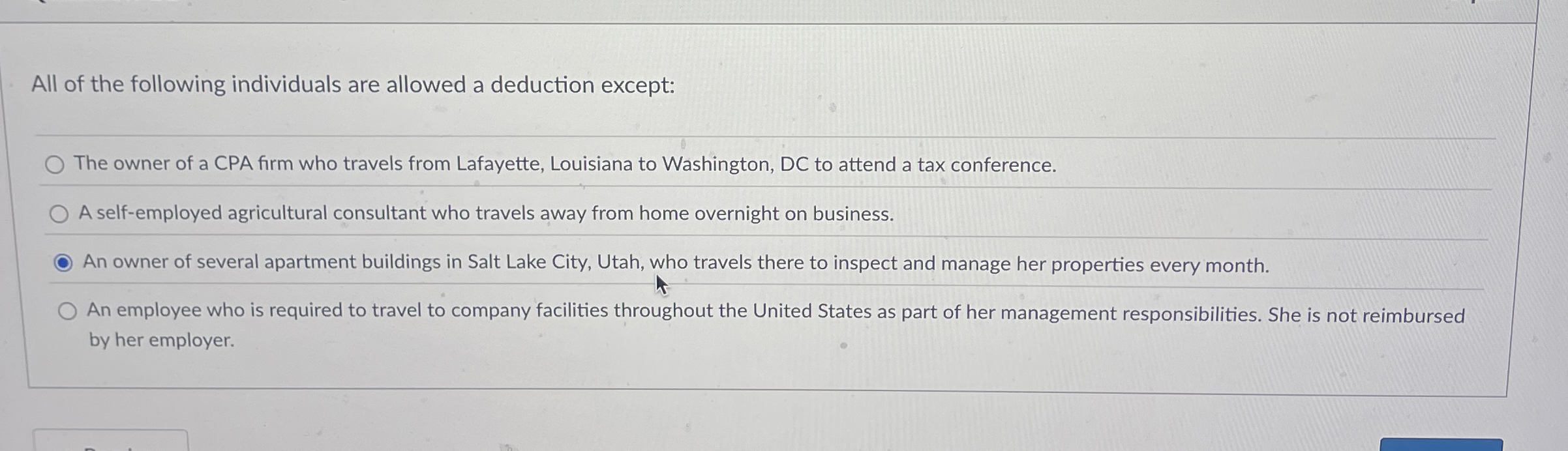 All of the following individuals are allowed a