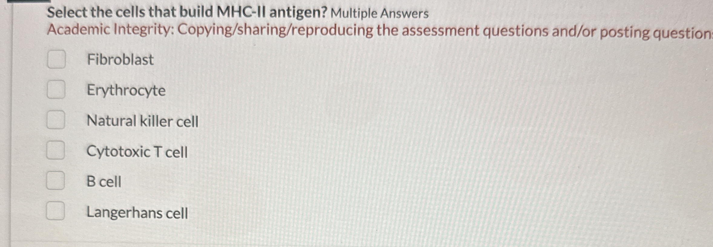 Select the cells that build MHC - II antigen?