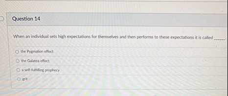 Question 1 4 When an individual sets high