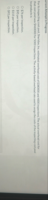 urrent Attempt in Progress For its inspecting