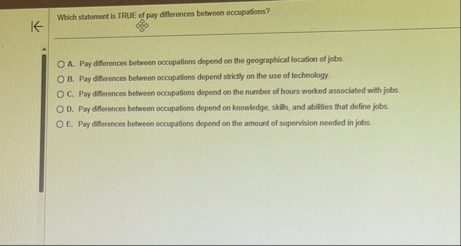 Which statement is TRUE of pay differences