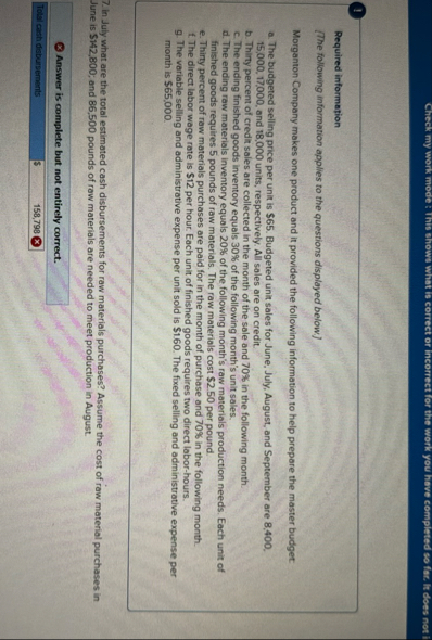 Check my work moce : inis shows whtt is correct