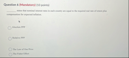 Question 6 ( Mandatory ) ( 1 0 points ) States