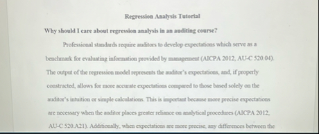 Regression Analysls Tutorial Why should I care