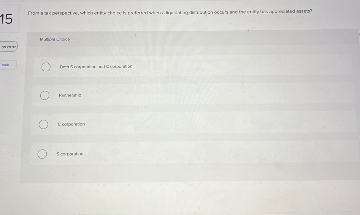1 5 From a tax perspective, which entity choice