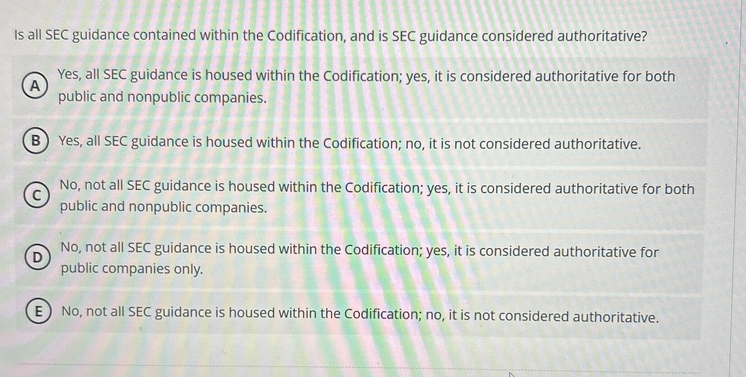 Is all SEC guidance contained within the