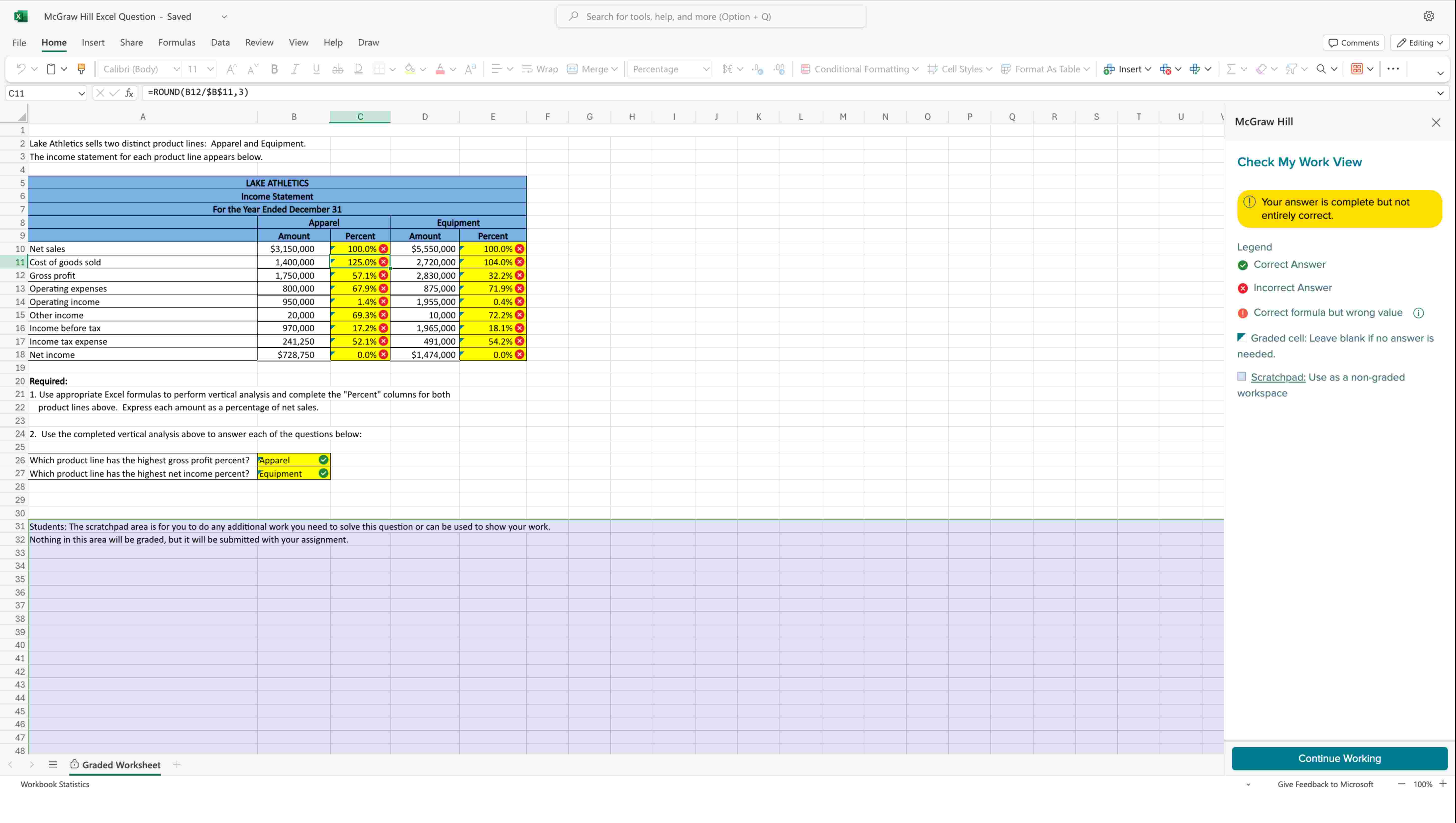 I need help with finding the correct formulas /