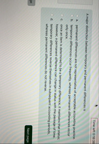 Time left 0 : 1 8 : 3 8 A major distinction