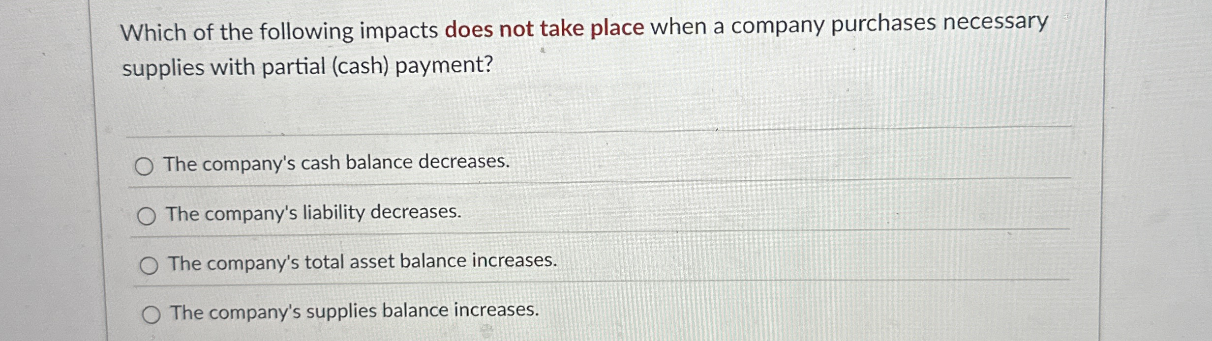 Which of the following impacts does not take